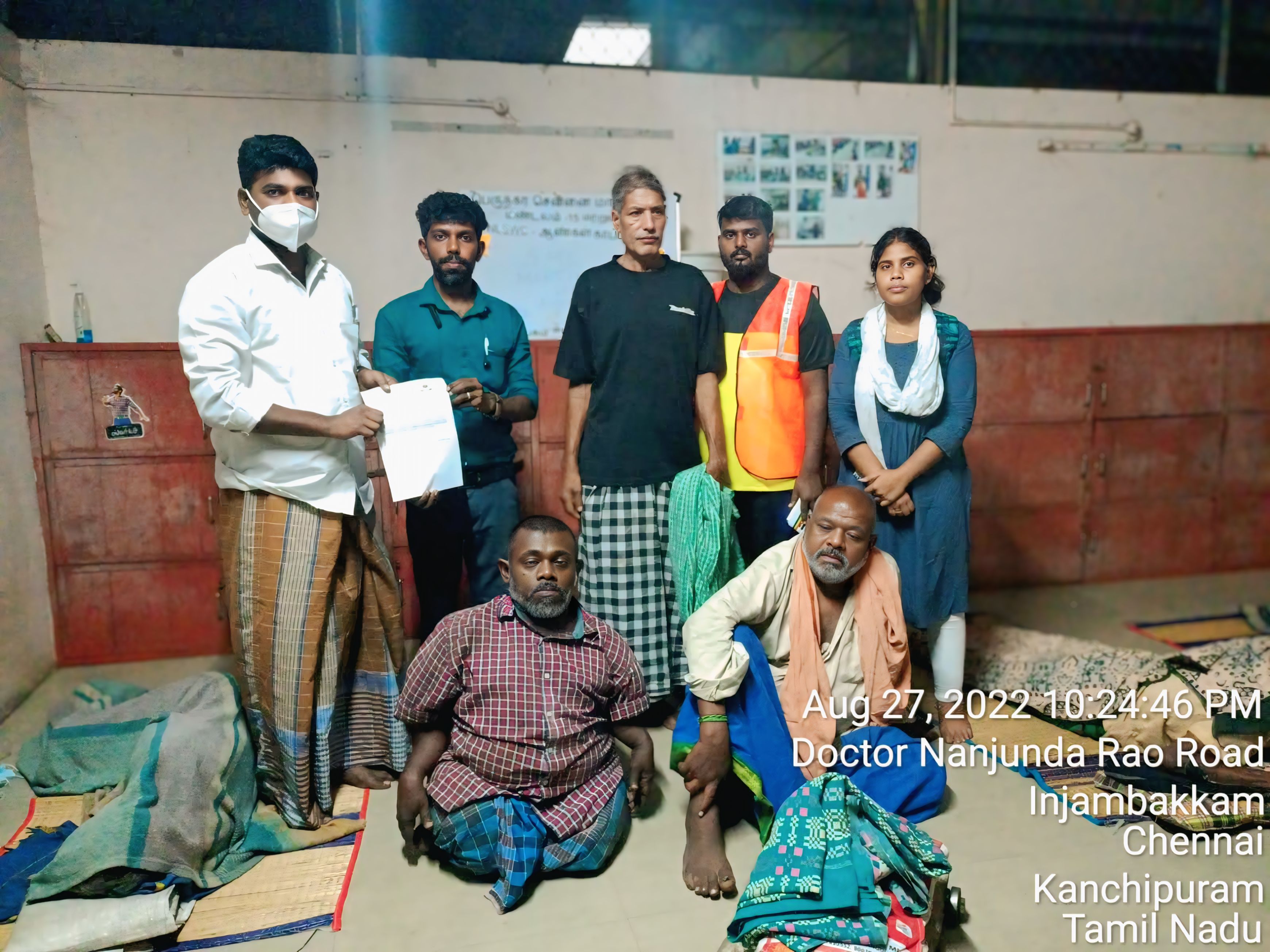 Volunteers talking with community